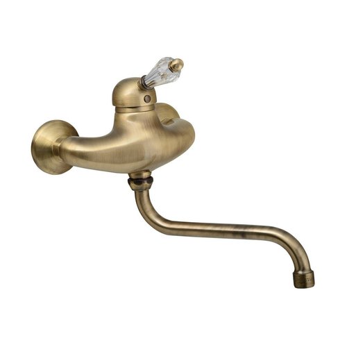 Badmengkraan Sapho Kirké 1-hendel Kristal Retro Uitloop Gebogen 20 cm Brons 