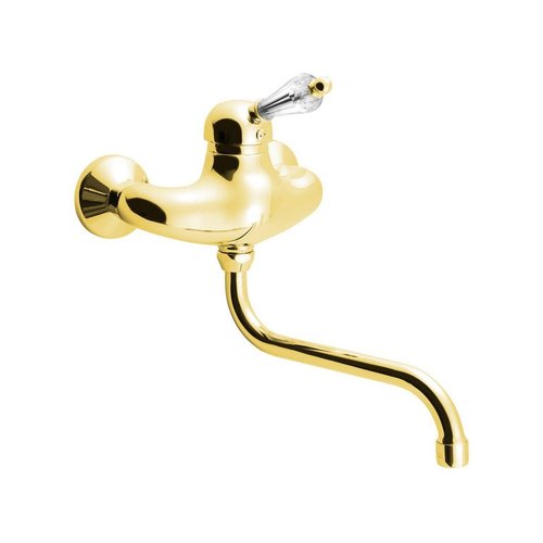 Badmengkraan Sapho Kirké 1-hendel Kristal Retro Uitloop Gebogen 20 cm Goud 