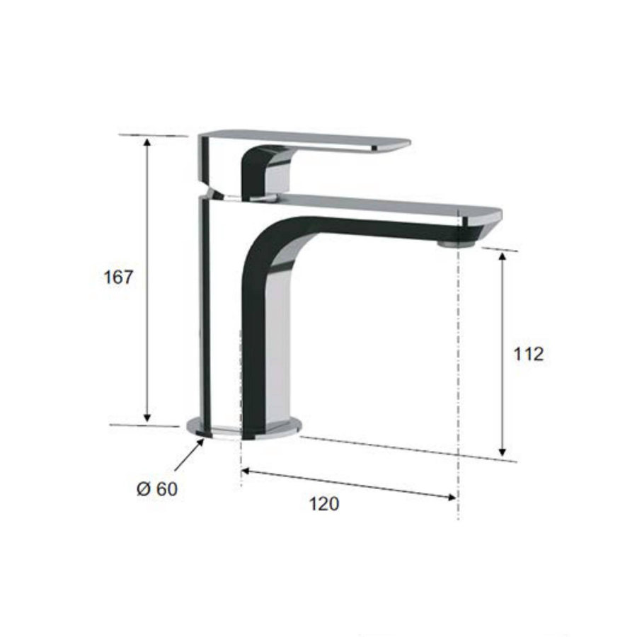 Wastafelmengkraan Sapho Spy 1-hendel Recht 16.7 cm Mat Wit