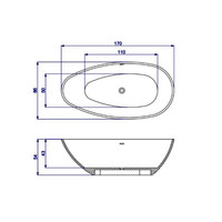 Vrijstaand Ligbad Salenzi Unica 170x86x54 cm Solid Cast Mat Legergroen