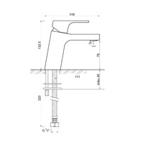 Wastafelmengkraan Sapho Latus 1-hendel Recht 13.2 cm Chroom