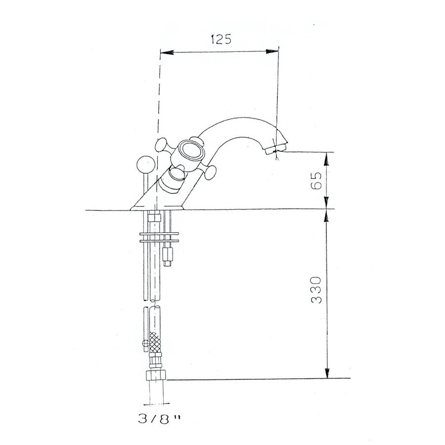 Wastafelmengkraan Sapho Antea 2-knop Uitloop 6.5 cm Chroom (incl. clickwaste)