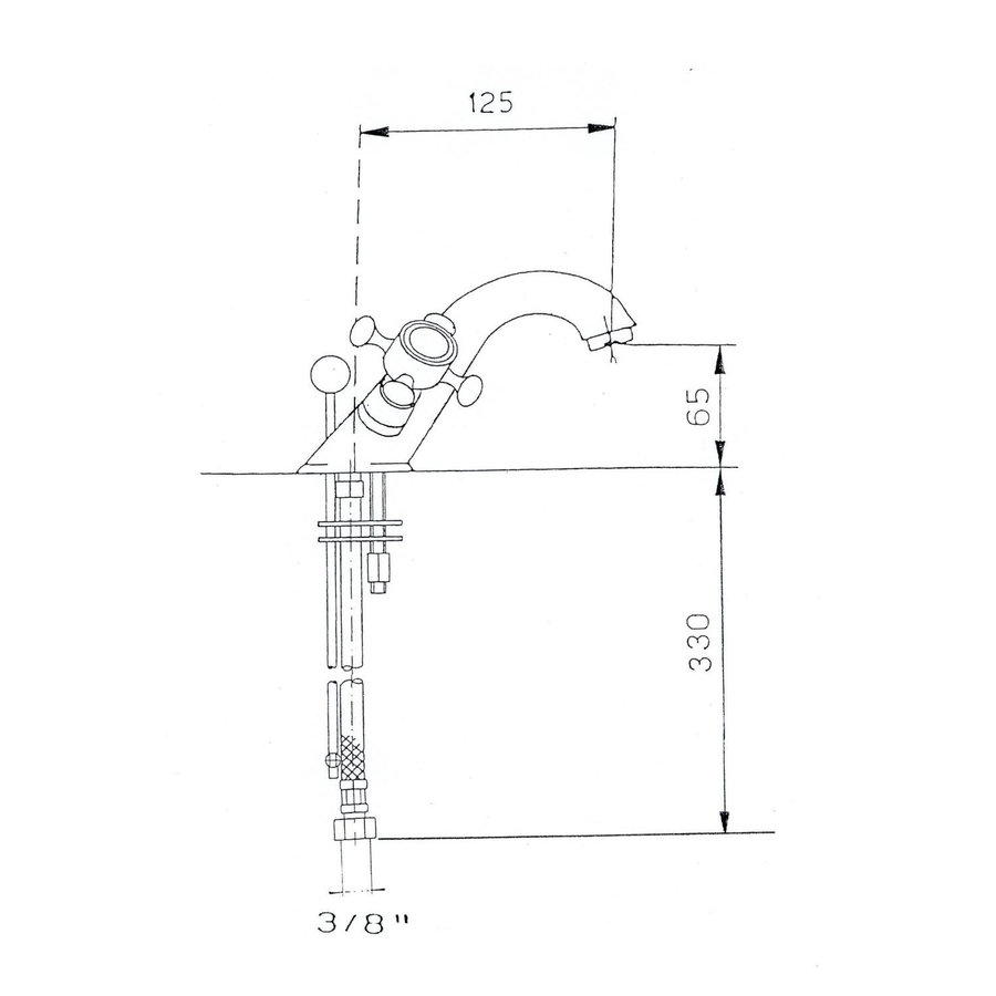 Wastafelmengkraan Sapho Antea 2-knop Uitloop 6.5 cm Rose Goud (incl. clickwaste)