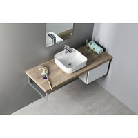 Waskom Opbouw Sapho Molveno Vierkant 39.5x14 cm Keramiek Wit