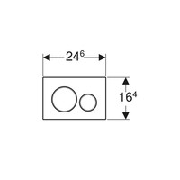 Bedieningsplaat Geberit Sigma 20 DF Met Gepolijste Designringen Geborsteld RVS