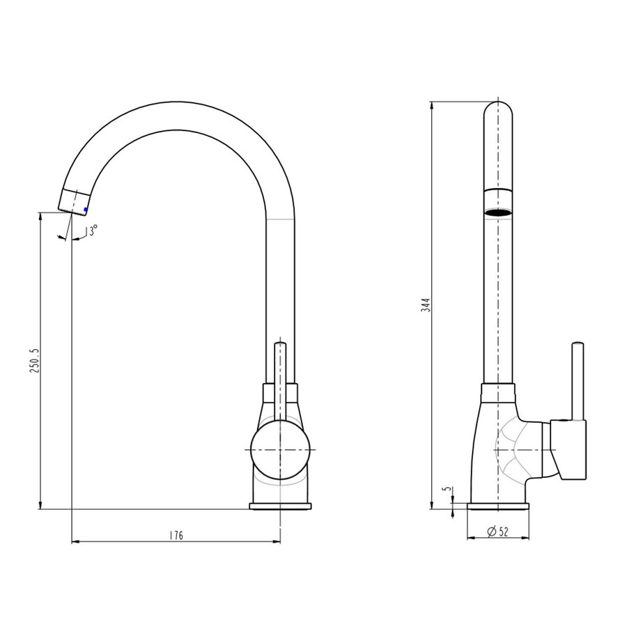Keukenmengkraan Schutte Manetti Chroom