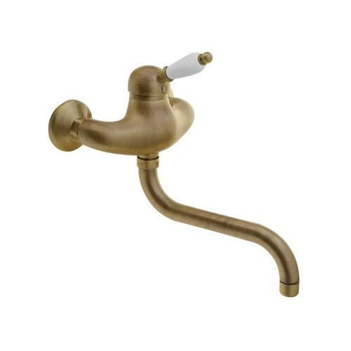 Badmengkraan Sapho Kirké 1-hendel Wit Retro Uitloop Gebogen 20 cm Brons 