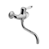 Badmengkraan Sapho Kirké 1-hendel Wit Retro Uitloop Gebogen 20 cm Chroom