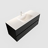 Badkamermeubel Solid Surface AQS Oslo 120x45 cm Mat Zwart Urban (veertien varianten)