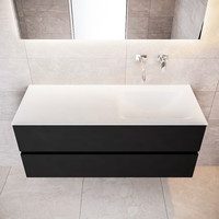 Badkamermeubel Solid Surface AQS Oslo 120x45 cm Mat Zwart Urban (veertien varianten)