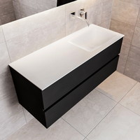 Badkamermeubel Solid Surface AQS Oslo 120x45 cm Mat Zwart Urban (veertien varianten)