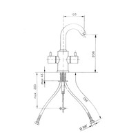 Wastafelmengkraan Sapho Airtech 2-knop Gebogen 20.6 cm Chroom