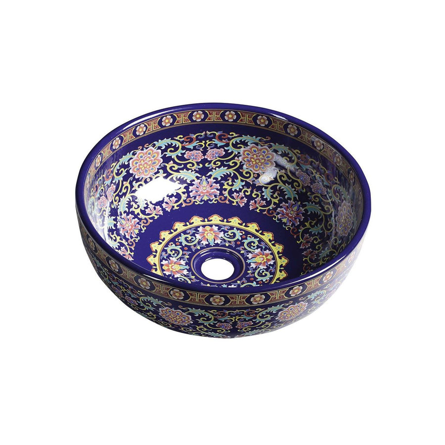 Waskom Sapho Priori Rond 40.5x15.5 cm Keramiek Paars met Ornamenten