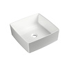 Waskom Opbouw Sapho Crox Vierkant 40x40x14 cm Marmer Wit