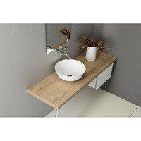 Waskom Opbouw Sapho Singa Rond 41.5x15.2 cm Marmer Wit