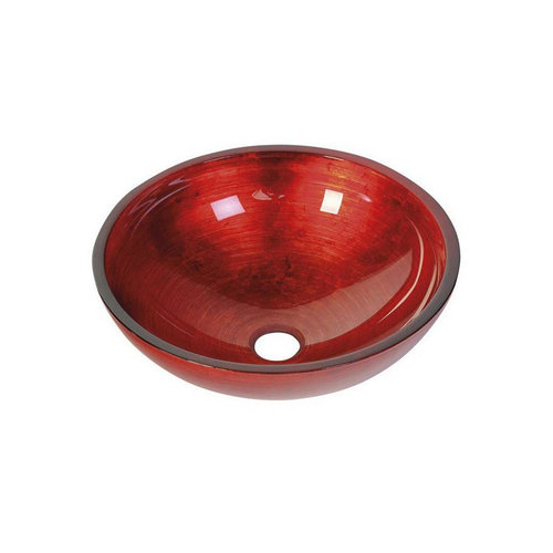 Waskom Sapho Murano Rond 40x14 cm Glas Rood 