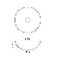 Waskom Sapho Murano Linea Rond 40x14 cm Glas Zwart / Wit