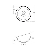 Waskom Sapho Dome Obliquo Rond 44.5 cm Keramiek Wit