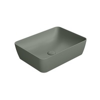 Waskom Sapho Sand Rechthoek 50x38x14 cm Keramiek Mat Legergroen