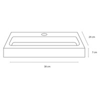 Fonteinset Differnz Mix En Match Flat Small 7x38x24 cm Keramiek Wit (Keuze Uit 5 Kleuren Kranen)