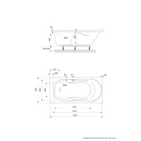 Ligbad Allibert Carina 170x80x54 cm