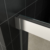 AQS Douchecabine Softclose 2.0 100 cm met Nisdeur en Zijwand 8mm Aluminium NANO Coating (alle varianten)