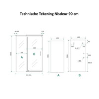 AQS Douchecabine Softclose 2.0 90 cm met Nisdeur en Zijwand 8mm Aluminium NANO Coating (alle varianten)