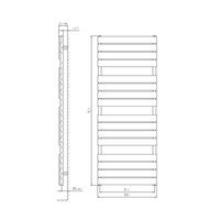 Designradiator Sapho Santina Recht 55x152 cm 800W Zilver