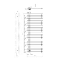 Designradiator Sapho Silvana Recht 60x150 cm 771W Bruin