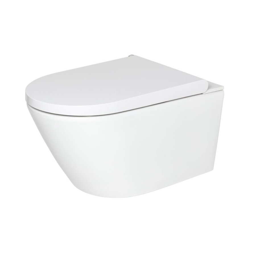 Douche WC RapoWash Basic met Bidetspoeler en Afstandsbediening Rimless Wit