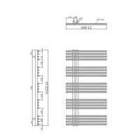 Designradiator Sapho Nympha Recht 60x112.2 cm 354W Chroom