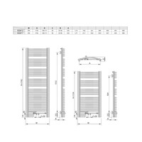 Handdoekradiator Sapho Egeus Gebogen 59.5x174.2 cm 1031W Brons