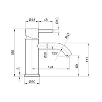 Wastafelmengkraan Sapho Minimal 1-hendel Gebogen 15.8 cm RVS