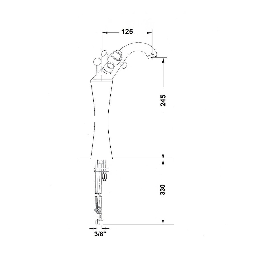 Wastafelmengkraan Sapho Antea 2-knop Gebogen Hoog 24.5 cm Rose Goud (incl. pop-up waste)