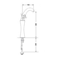 Wastafelmengkraan Sapho Antea 2-knop Gebogen Hoog 30 cm Chroom / Goud (incl. pop-up waste)