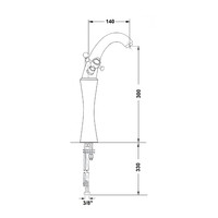 Wastafelmengkraan Sapho Antea 2-knop Gebogen Hoog 30 cm Geborsteld Nikkel (incl. pop-up waste)