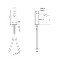 Bidetmengkraan Sapho Notos Uitloop Recht 1-hendel 16.6 cm Chroom