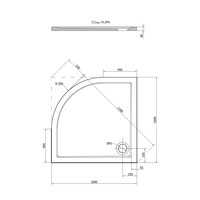 Douchebak Marmer Sapho Sera 100x100x4 cm Kwartrond Wit