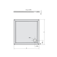 Douchebak Marmer Sapho Aura 80x80x4 cm Vierkant Wit