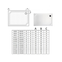 Douchebak Marmer Sapho Sara 90x75x3.5 cm Rechthoek Wit