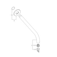 Inbouwuitloop Wiesbaden Rond 30 cm 1/2'' Geborsteld Koper