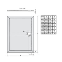 Douchebak Marmer Sapho Karia 110x90x4 cm Rechthoek Wit