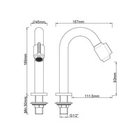 Luxe Toiletkraan Wiesbaden Victoria 1/2'' Geborsteld Koper