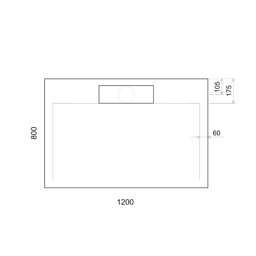 Douchebak Marmer Sapho Irena 120x80x3.5 cm Rechthoek Wit