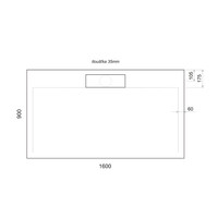 Douchebak Marmer Sapho Irena 160x90x3.5 cm Rechthoek Wit