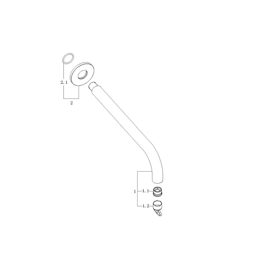 Inbouwuitloop Wiesbaden Rond 30 cm 1/2'' Geborsteld Messing