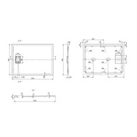 Douchebak Marmer Sapho Acora 120x90x3.5 cm Rechthoek Steen Grijs