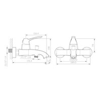 Opbouw Badkraan Sapho Dreamart Mengkraan 1-hendel 19.1 cm Chroom