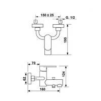 Opbouw Badkraan Sapho Dandy Mengkraan 1-hendel 16 cm Chroom
