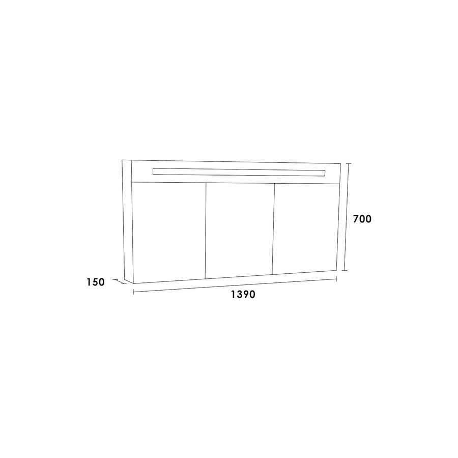 Spiegelkast Double Face Exclusive Line 140cm Black Wood